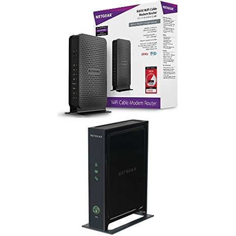 NETGEAR N600 Wi-Fi DOCSIS 3.0 Cable Modem Router (C3700) Bundle with WiFi Range Extender (WN2000RPT-200NAS)