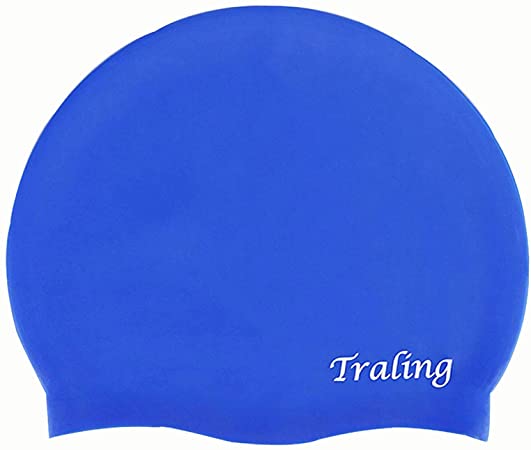 Traling Swimming Cap Kids, Silicone Swim Hat for Children Boys Girls