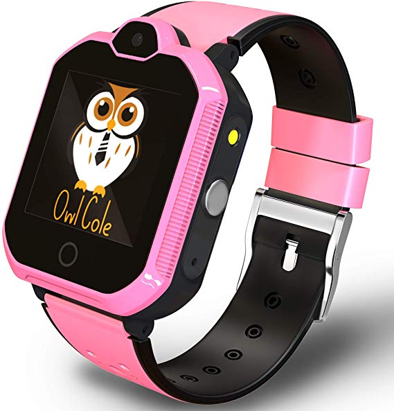 4G GPS Tracker Best Wrist Smart Phone Watch for Kids with Sim Slot Camera Video Chat Fitness Tracker Birthday Holiday for Children Boys Girls iPhone Android Smartphone (Pink)