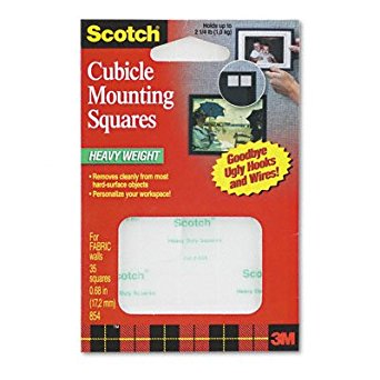 MMM854 - Scotch Permanent Heavy-Duty Mounting Squares for Fabric Walls