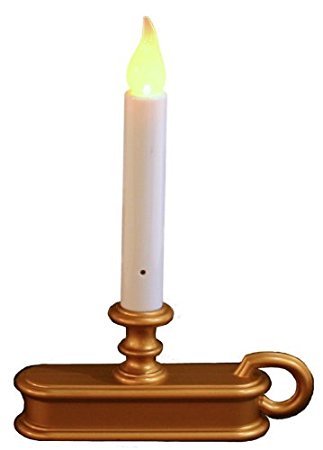 Good Tidings LED Single-Tier Christmas Window Christmas Candle with Sensor, Antique Finish, Cordless