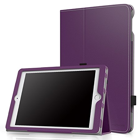 iPad Pro 9.7 Case - MoKo Slim Folding Cover Case for Apple iPad Pro 9.7 Inch 2016 Release Tablet with Auto Wake / Sleep and Stylus Pen Loop, PURPLE