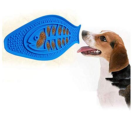 Etenli Premium Dog Lick Pad, Dogs Lick Mat Bath Toy Distraction Device, Silicone Super Suction Slow Treater Puppy Peanut Butter Lick Pad for Bathing, Grooming, Makes Shower Easy and Funny