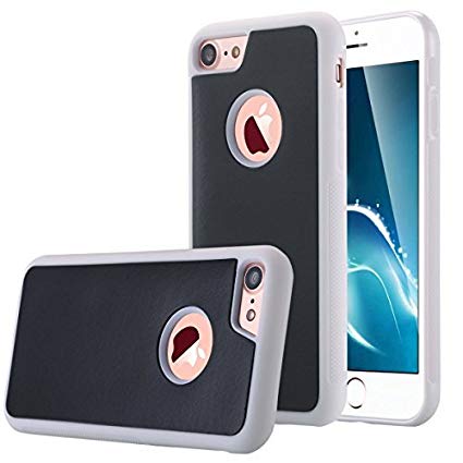 Gravity Case GOAT CASE Selfie Case for iPhone 7, Nano Suction Stick to Glass, Tile, Car GPS, Most Smooth Surface - (Black on White)