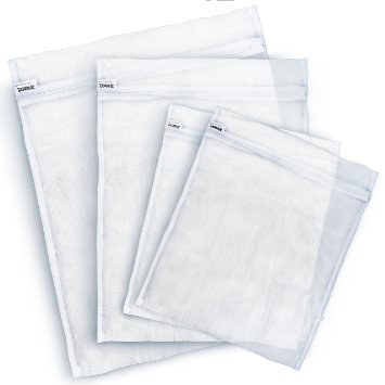 DOZZZ Delicates Mesh Laundry Bags Durable Double Layer Premium Quality Wash Bag with Rust Proof Flow Zipper Set of 4
