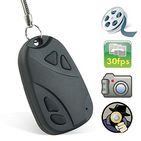 Car Keychain Hidden Camera Key Chain- Hidden Pinhole Digital Video Recorder & Mini Keychain Spy Camera Micro Camera- PC WebCam Car Key Chain Spy Camera
