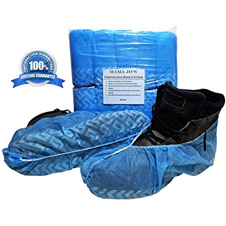 Disposable Shoe Covers - Non Skid Polypropylene Protective Covers for Shoes, Work Boots, Bowling Shoes. Great for The Home, Realtors, Contractors, Plumbers and Car Detailing. (100 Per Pack) 50 Pair