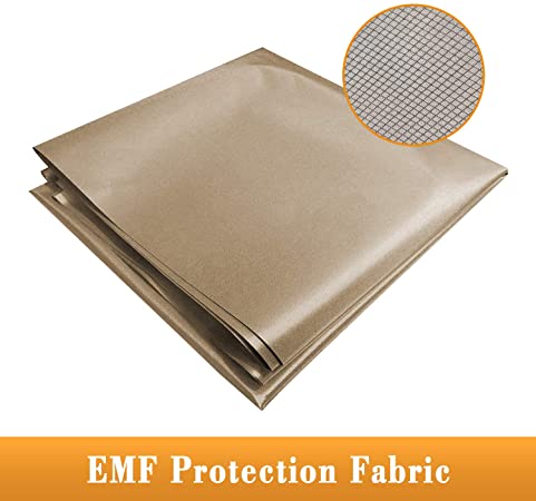 Faraday Emf Protection Copper Fabric，44'' 36'' Nickel Copper Fabric for Electronic Equipment- Shield Your Phone,Ipad, Electronics from Hacking, Tracking, and EMP Destruction (1 Yard,4436 inch)