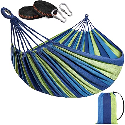 arteesol Hammock Camping Travel Hammock Ultralight for 1-2 Person, Outdoor Cotton Garden Hammock 280 * 150cm Portable with Carrying Bag, 250 kg Load Capacity, Breathable, for Outdoors Indoor