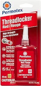 Permatex 26242 Red High Strength 262 Threadlocker, 36ml