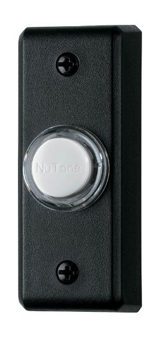 NuTone PB69LBL Wired Lighted Door Chime Push Button, Black