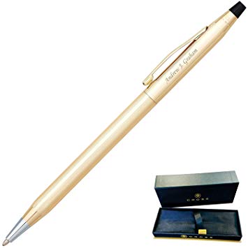Dayspring Pens | Engraved/Personalized Cross Classic 10 Karat Gold Rolled Ballpoint Pen, Gift Award pen, Custom engraved in 1 day 4502