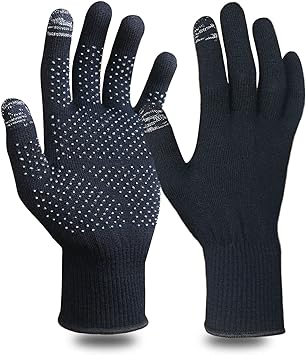 Evridwear Touchscreen Merino Wool Gloves Warm Ski Glove Liner for Men Women