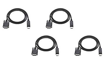 C&E CNE35878 Premium Black Display Port Male to DVI Cable Male  6 feet / 2 meters, 4 Pack