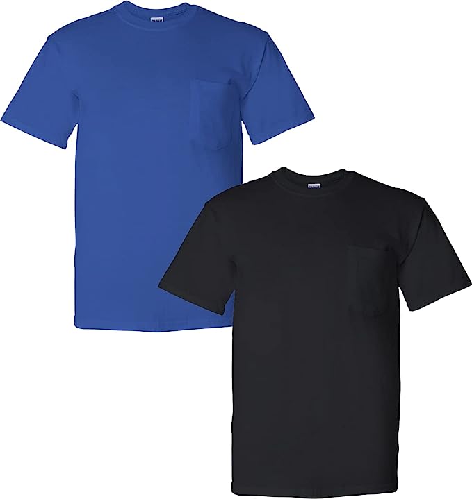 Gildan Adult DryBlend Workwear T-Shirts with Pocket, 2-Pack