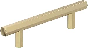 Amerock | Cabinet Pull | Golden Champagne | 3-3/4 in (96 mm) Center-to-Center Drawer Pull | Caliber | Kitchen and Bath Hardware | Furniture Hardware