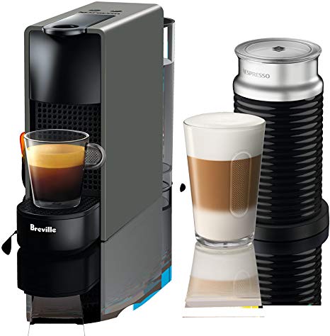 Nespressso BEC250GRY1AUC1 Essenza Mini Coffee Machine with Aeroccino, One Size, Gray