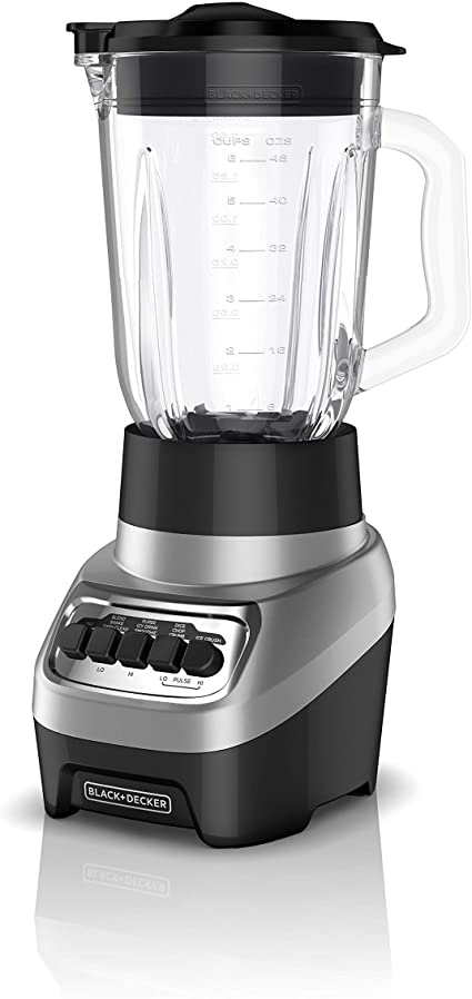 BLACK DECKER BL1230SG PowerCrush Multi-Function Blender with 6-Cup Glass Jar, 4 Speed Settings, Silver