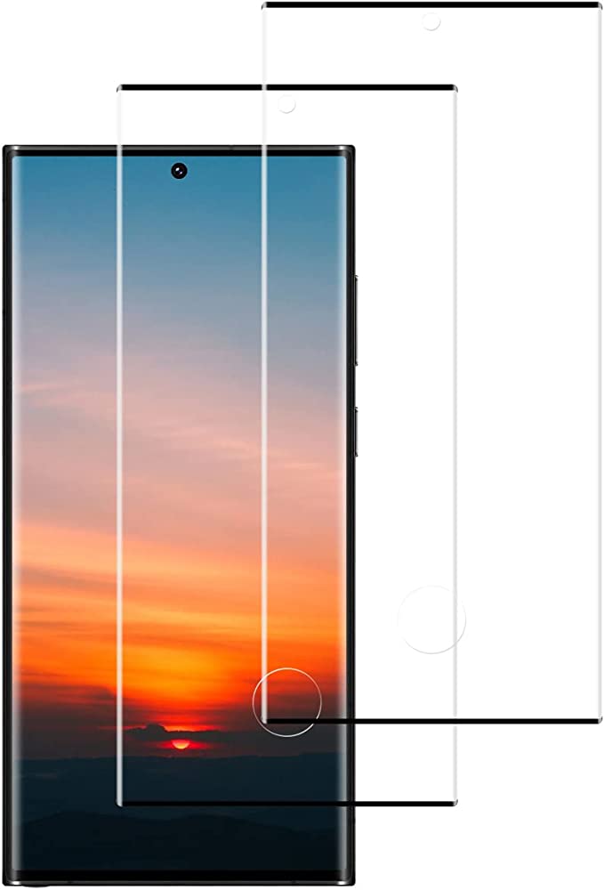 POOPHUNS Screen Protector for Samsung Galaxy S22 Ultra Tempered Glass Film, 3D Full Coverage, Bubble Free, Anti-Scratch, Touch Sensitive, Ultra HD Screen Protector-2 Pack