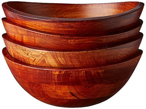 Lipper International Small Cherry Wavy Rim Bowls, Set of 4