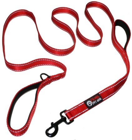 Dog Leash 2 Handles Extra Long 8ft Lead, Heavy Duty, Double Handle Greater Control Safety Training, Perfect for Large Dog or Medium Dog, Dual Padded Handles, Protect Dog in Traffic