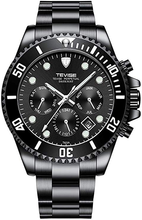 Luxury Watch Brands Mens Automatic Watch Date Stainless Steel Band Waterproof Men Self-Wind Wrist Watch