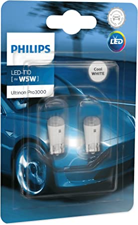 Philips Ultinon Pro3000 LED T10 car signaling bulb (W5W), 6.000K cool white