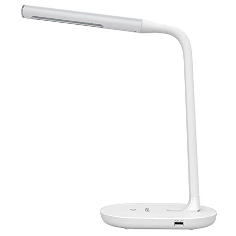 AUKEY Desk Lamp, Eye-care Dimmable LED Table Lamp 7W with USB Charging Port, 3-Level Dimmer, Touch-sensitive Control and Flexible Neck