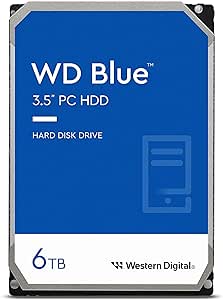 Western Digital 6TB WD Blue PC Internal Hard Drive HDD - 5400 RPM, SATA 6 Gb/s, 256 MB Cache, 3.5" - WD60EZAX (Renewed)