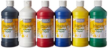 Handy Art Masters Tempera Paints Set, 6-16 oz