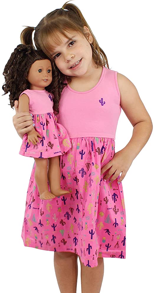 Girl and Doll Matching Dress Clothes Fits American Girl Dolls & Other 18 inches Dolls