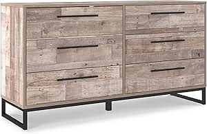 Signature Design by Ashley Neilsville 6 Drawer Dresser, Light Brown