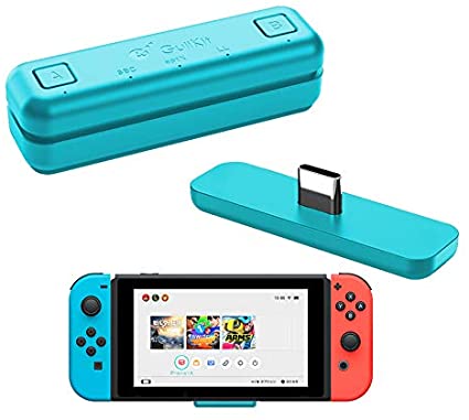WeChip GuliKit Route Air Bluetooth Adapter for Nintendo Switch/Switch Lite / PS4 / PC, 5mm, Low Latency, Battery Free, Plug and Play, Turquoise