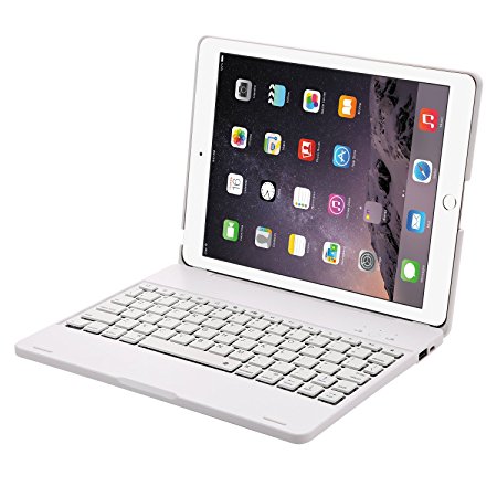 iPad 2,3,4 Keyboard Case,GENJIA Premium Portable Durable ABS Material Wireless Bluetooth Keyboard Case Cover with Built-in Rechargeable 2800mAh Powerbank for Apple iPad 2,3,4 (White)