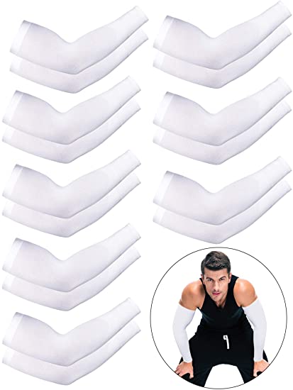 8 Pairs Unisex UV Protection Arm Cooling Sleeves Ice Silk Arm Cover