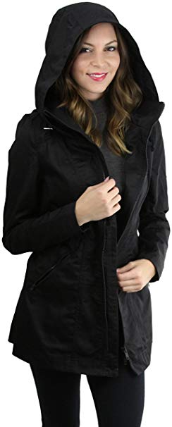 ToBeInStyle Women's Back Waist Cinched Water Resistant Utility Jacket