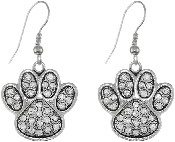 Inspired Silver - Silver Customized Charm French Hook Drop Earrings with Cubic Zirconia Jewelry