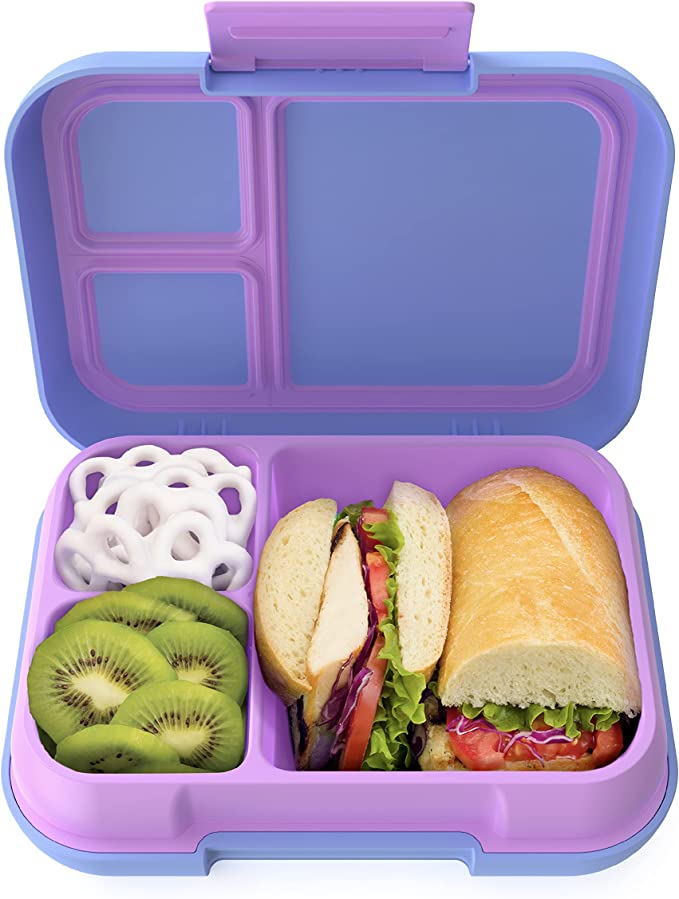 Lunch Box for Adults and Kids, Meal Box with Dividers, Durable Leak-Proof  (Pink) 
