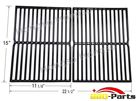 Hongso PCG522 H7522 Porcelain Coated Cast Iron Cooking Grid Replacement for Weber Spirit 200 series, Spirit 500, Genesis Silver A, Set of 2 (Aftermarket Replacements)