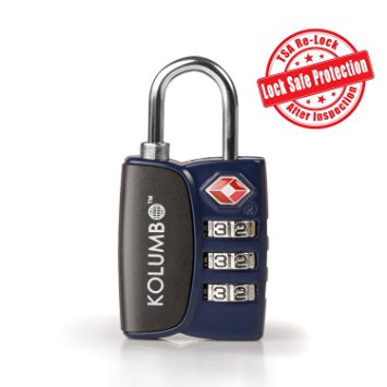 TSA Lock - 3 Digit Combination - Best TSA Approved Lock For Travel Safety and Security - Lock Alert, Heavy Duty, Assorted Colors TSA Suitcase Lock - Lock Safe Protection - Environmentally Friendly Luggage Lock