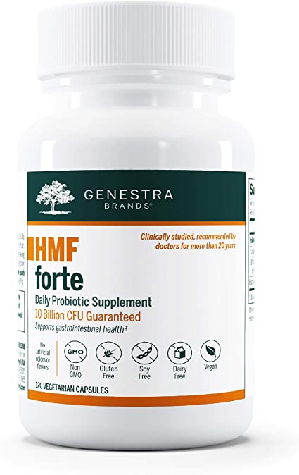 Genestra Brands - HMF Forte Probiotic Supplement - Four Strains of Probiotics to Promote GI Health - 120 Capsules