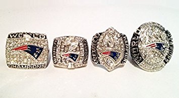 New England Patriots Super Bowl Rings - 4 Championship Ring Replicas 2001 2003 2004 2014 Complete Collection - Shipped from USA