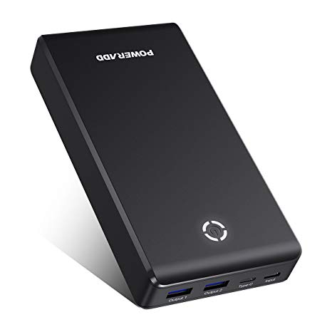 Poweradd USB C PD Power Bank, 26800mAh Power Delivery Portable Charger 45W 6.2A Output Type C External Battery Pack Compatible with iPhone, iPad, Samsung, Macbook 15" and More-Black