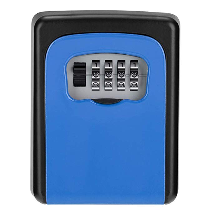 Key Box Wall Mounted, Key Storage Lock Box with Resettable Code,Safe Key 4 Digit Combination Lock Box for Realtors, Contractors, Kids, Spare Key Box Outside