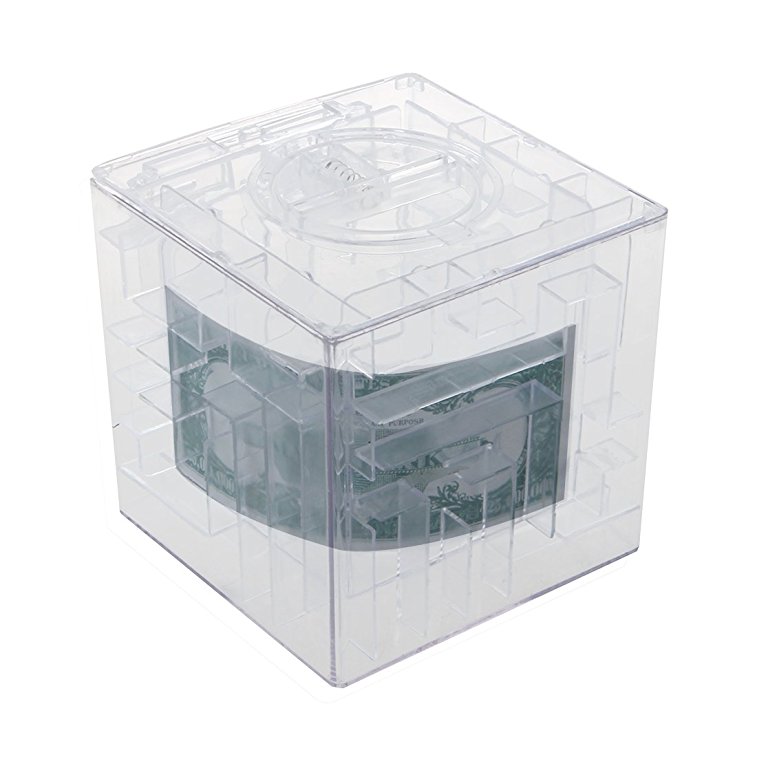 TOOGOO(R) NEW MONEY MAZE COIN BOX PUZZLE GIFT PRIZE SAVING BANK