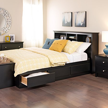 Black Full Mate’s Platform Storage Bed with 6 Drawers