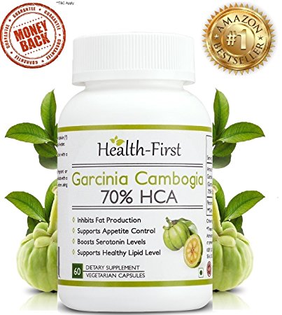 Health First Pure Garcinia Cambogia Max Extract 100% Natural,Appetite Suppressant and Weight Loss Supplement -Lose Weight with Fat Burner Pills 800 Mg (60 Capsules)