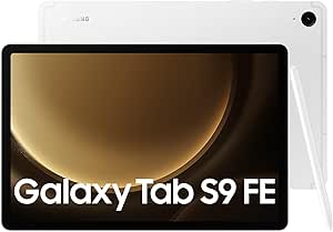 Samsung Galaxy Tab S9 FE Tablet with S Pen, 128GB, Long-lasting Battery, Silver, 3 Year Manufacturer Extended Warranty (UK Version)