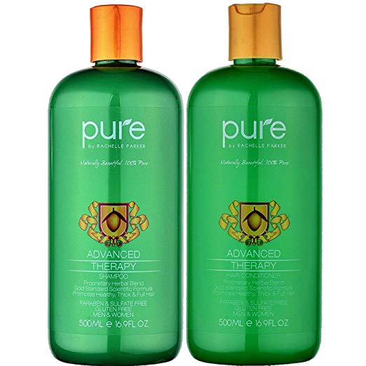 Natural Hair Growth Shampoo and Conditioner For All Hair Types. Extra Strength Formula - Paraben & Sulfate Free Shampoo & Conditioner Set for Hair Loss & Thinning Hair