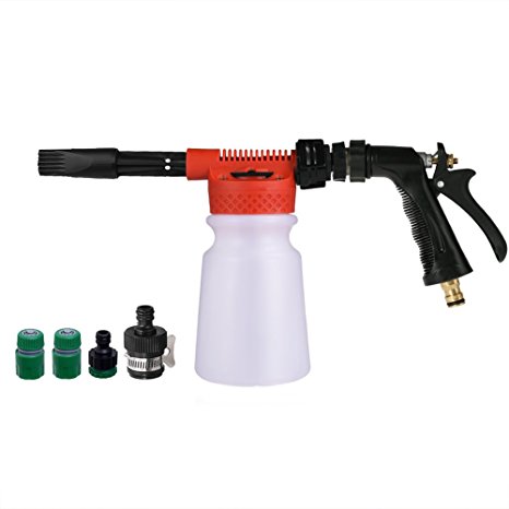 ALLCACA Car Wash Foam Gun 900ML Bottle High Pressure Adjustable Snow Foamer Lance Wash Gun Cleaning Nozzle for Garden Hose